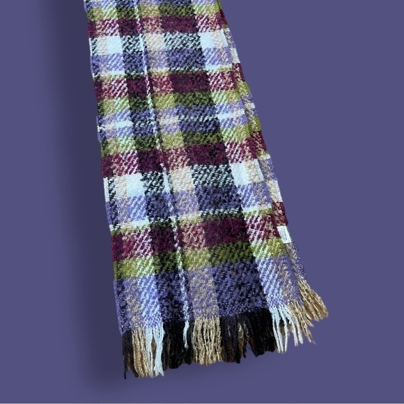 Made in France P. Cornillon Mohair Blend Plaid Scarf - Picture 11 of 13